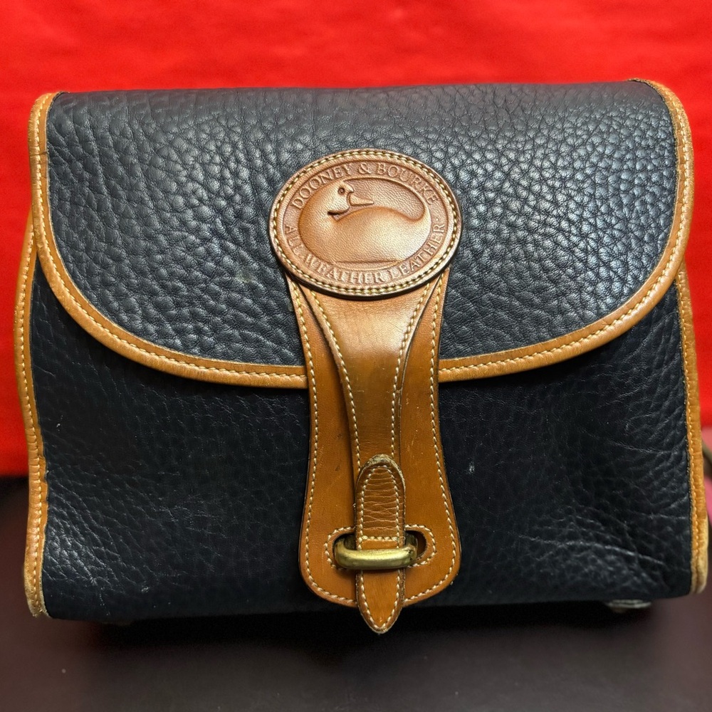 Dooney & Bourke Black and Brown Leather Crossbpdy